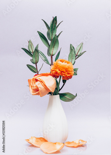orange lily in vase
