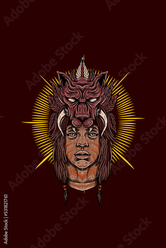 African girl head vector illustration