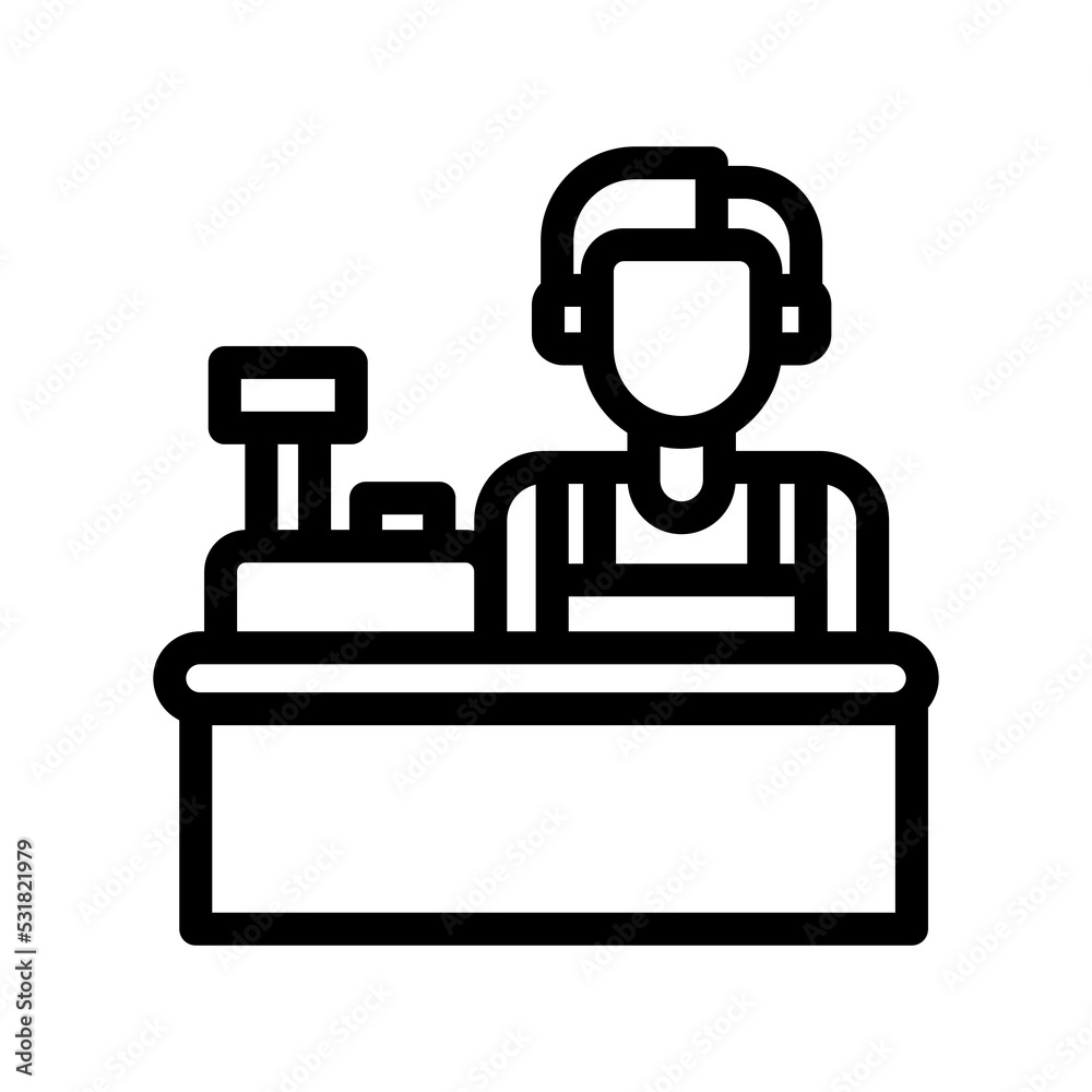 cashier line icon illustration vector graphic cashier line icon illustration vector graphic