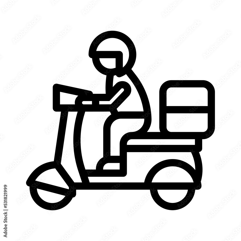 delivery man line icon illustration vector graphic delivery man line icon illustration vector graphic