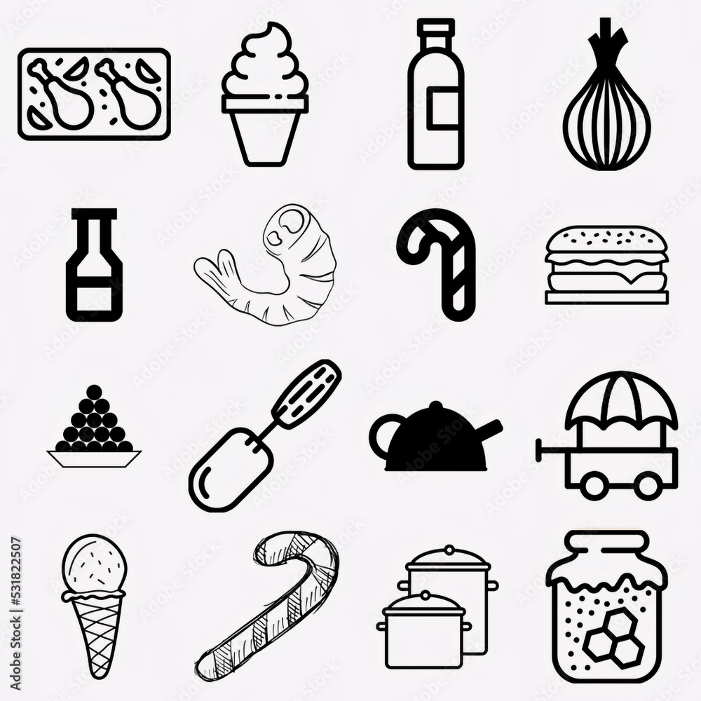 Big set of food icons Big set of food icons