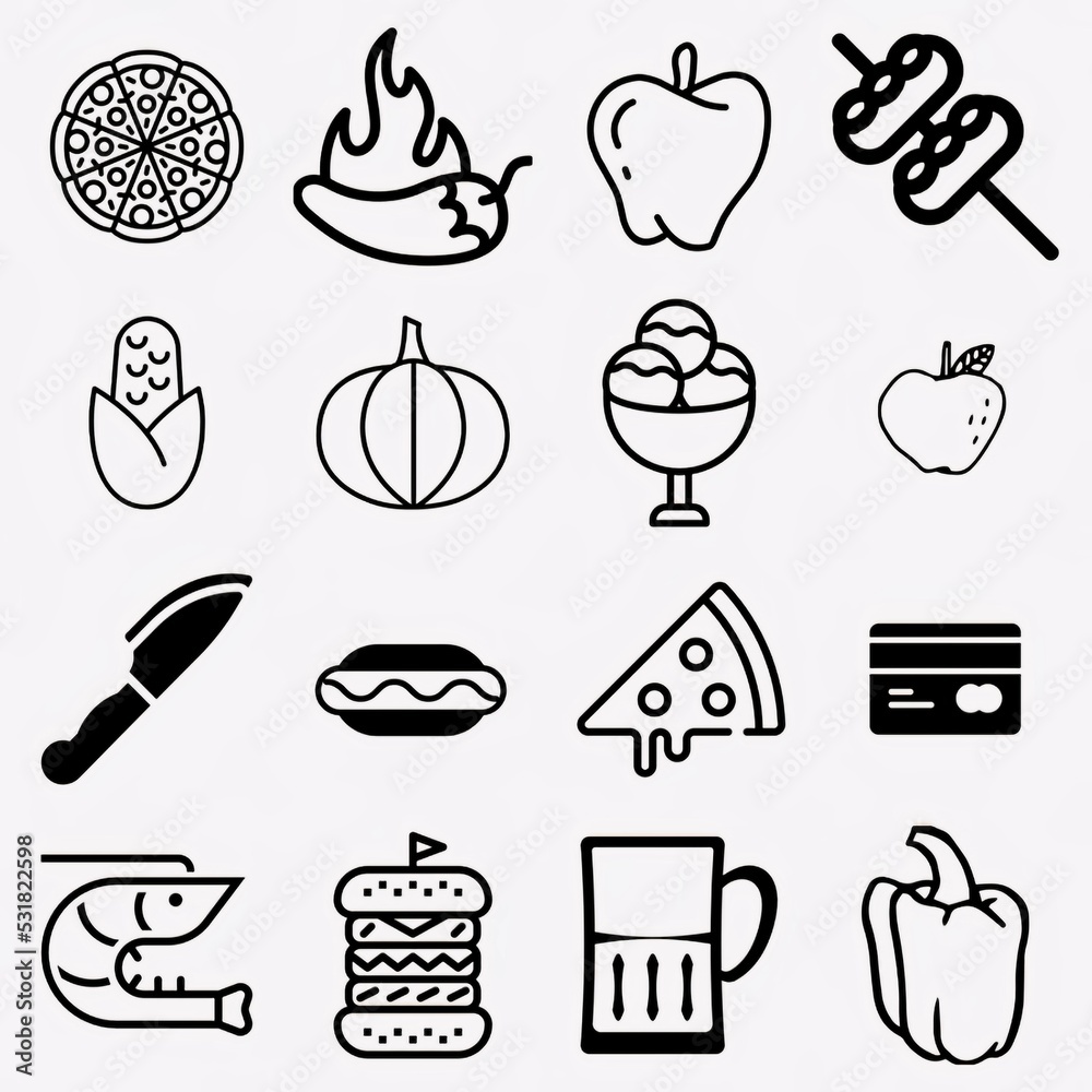 Big set of food icons Big set of food icons