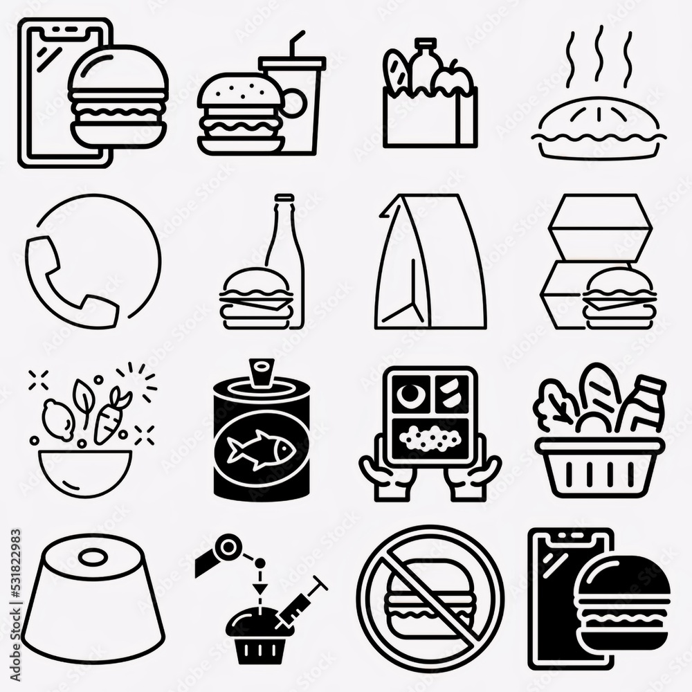 Big set of food icons
