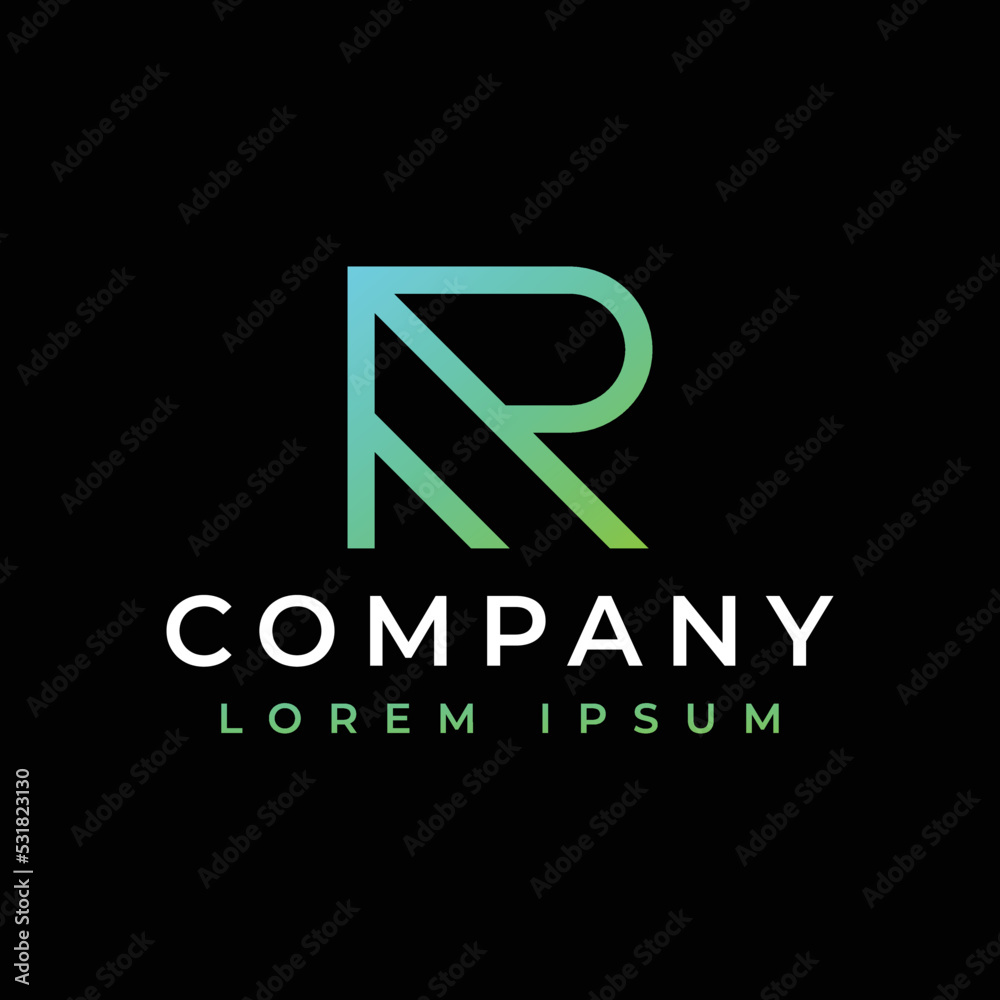modern letter R logo design