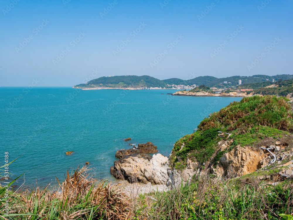 Sunny view of landscape of the Nangan Township shore