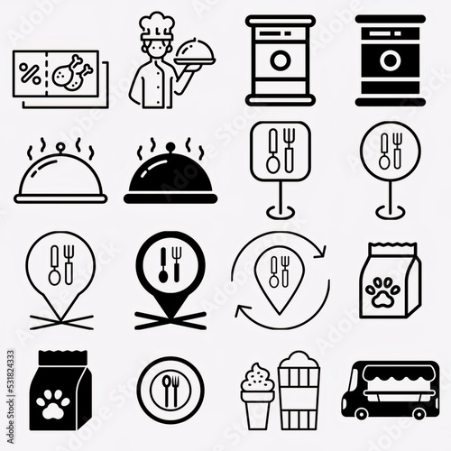 Big set of food icons