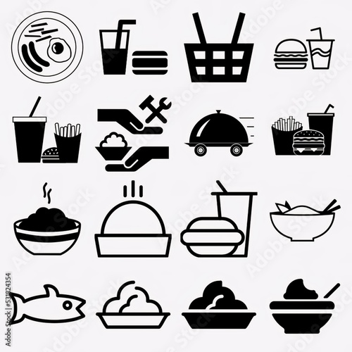 Big set of food icons