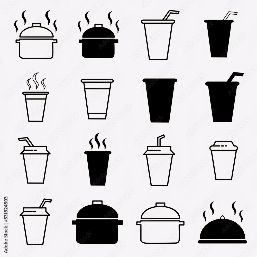 Big set of food icons Big set of food icons
