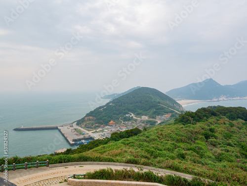 Cloudy high angle view of the Beigan Township photo