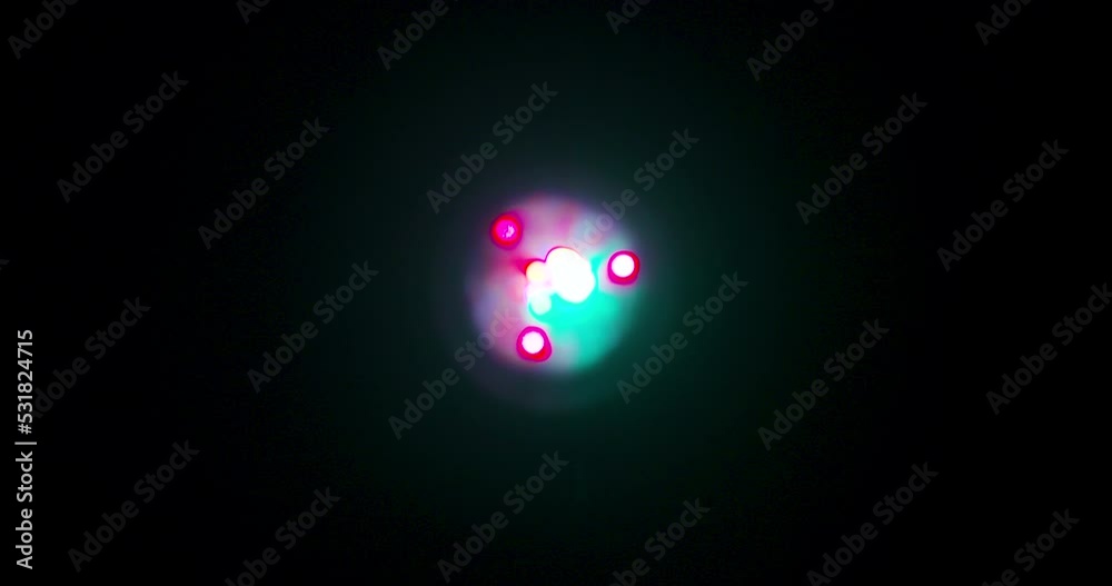 Strange UFO light beams and rays movement against black background spacecraft hover stage lights effect lens flare 
