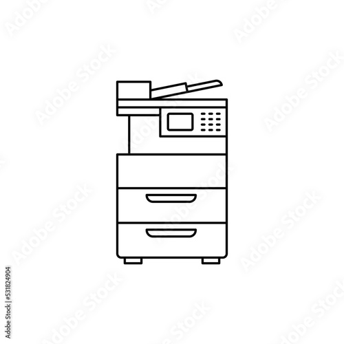 Photocopy, printer icon in line style icon, isolated on white background
