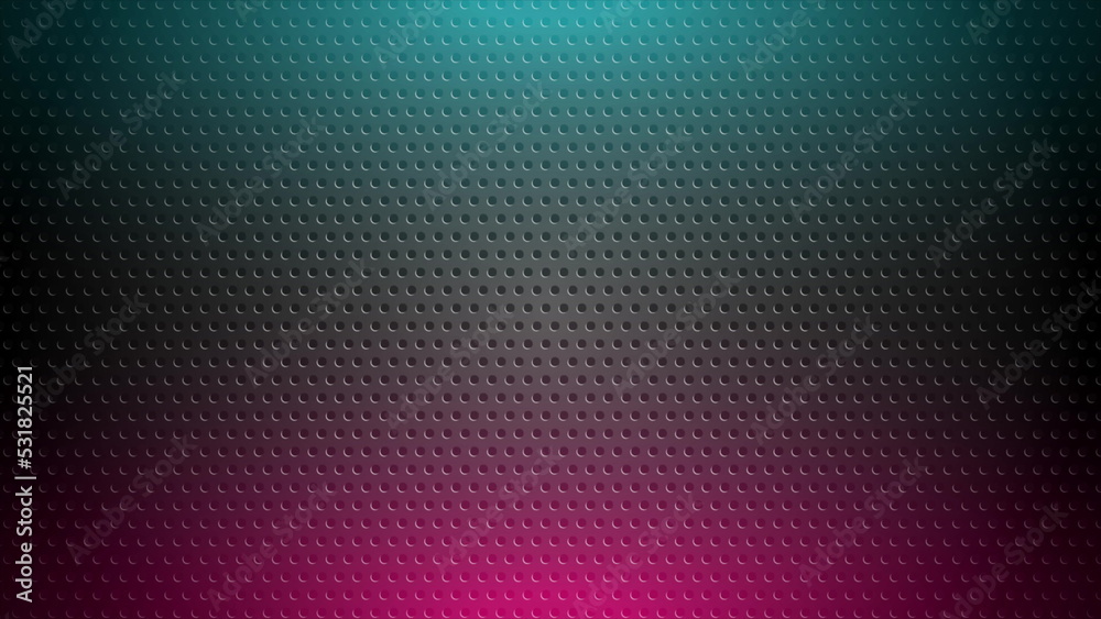 Dark perforated tech background with neon illumination Dark perforated tech background with neon illumination