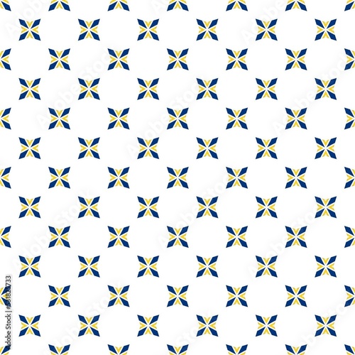 pattern with blue and yellow stars. can be use for fabric, cloth, package, wall, decoration, furniture, printing media, cover design