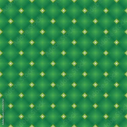 Seamless pattern with square green background. can be use for fabric, cloth, package, wall, decoration, furniture, printing media, cover design