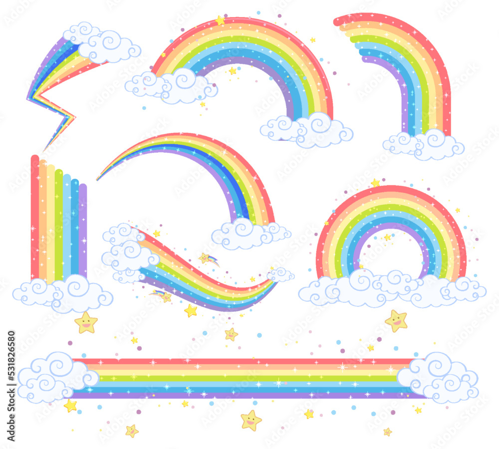 Different shapes of rainbow set Different shapes of rainbow set