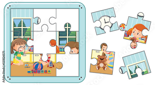 Children Photo Jigsaw Puzzle Game Template