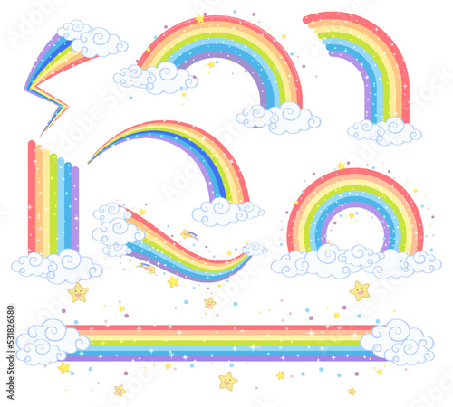 Different shapes of rainbow set