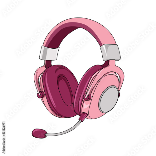 vector headphones in pink that can be used for your design