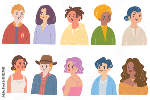 Multi Ethnic People Cartoon Avatar