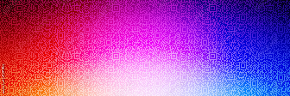 Multicolor vector background, banner. Fantasy on the theme of QR code.