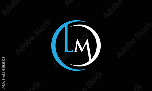 LM logo design concept with background. Initial based creative minimal monogram icon letter. Modern luxury alphabet vector design