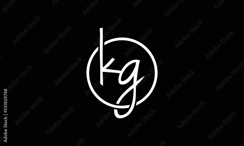 Creative Innovative Initial kg logo. KG Letter Minimal luxury Monogram. KG Professional initial design. Premium Business typeface. Alphabet symbol and sign.