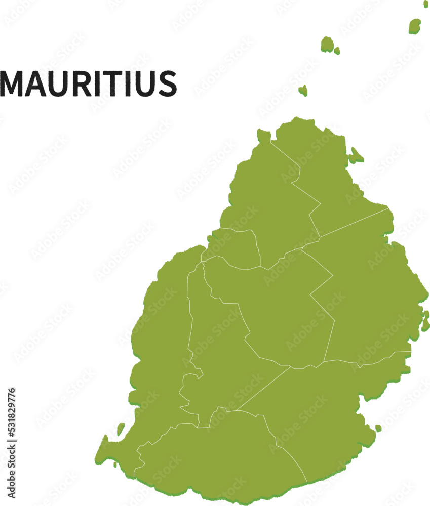 モーリシャス/MAURITIUSの地域区分イラスト