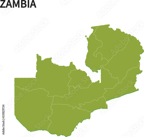 ザンビア/ZAMBIAの地域区分イラスト