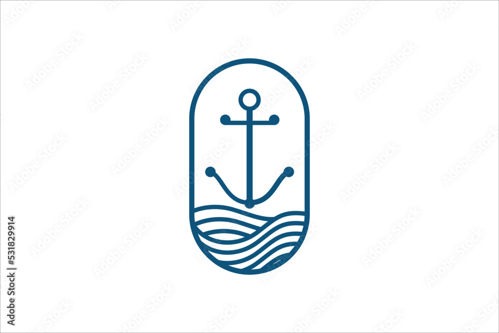 Ship anchor vector logo template illustration design Ship anchor vector logo template illustration design