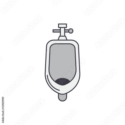 Urinal Toilet icon in color, isolated on white background 