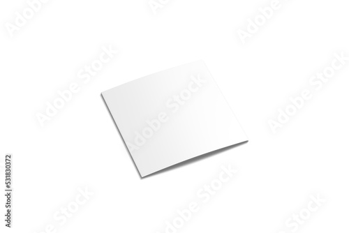 Blank square trifold brochure mockup