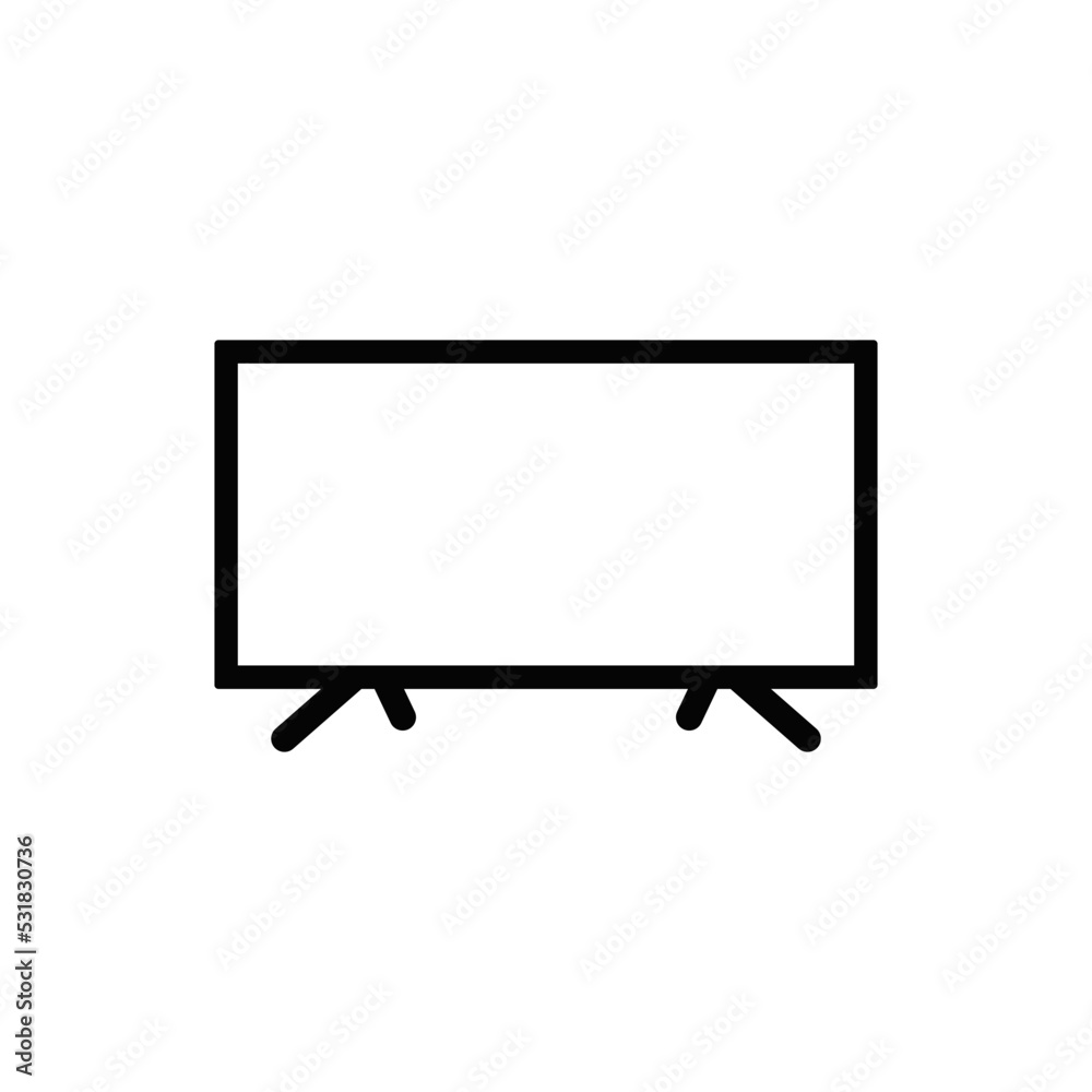 LED Television icon in black flat glyph, filled style isolated on white background LED Television icon in black flat glyph, filled style isolated on white background