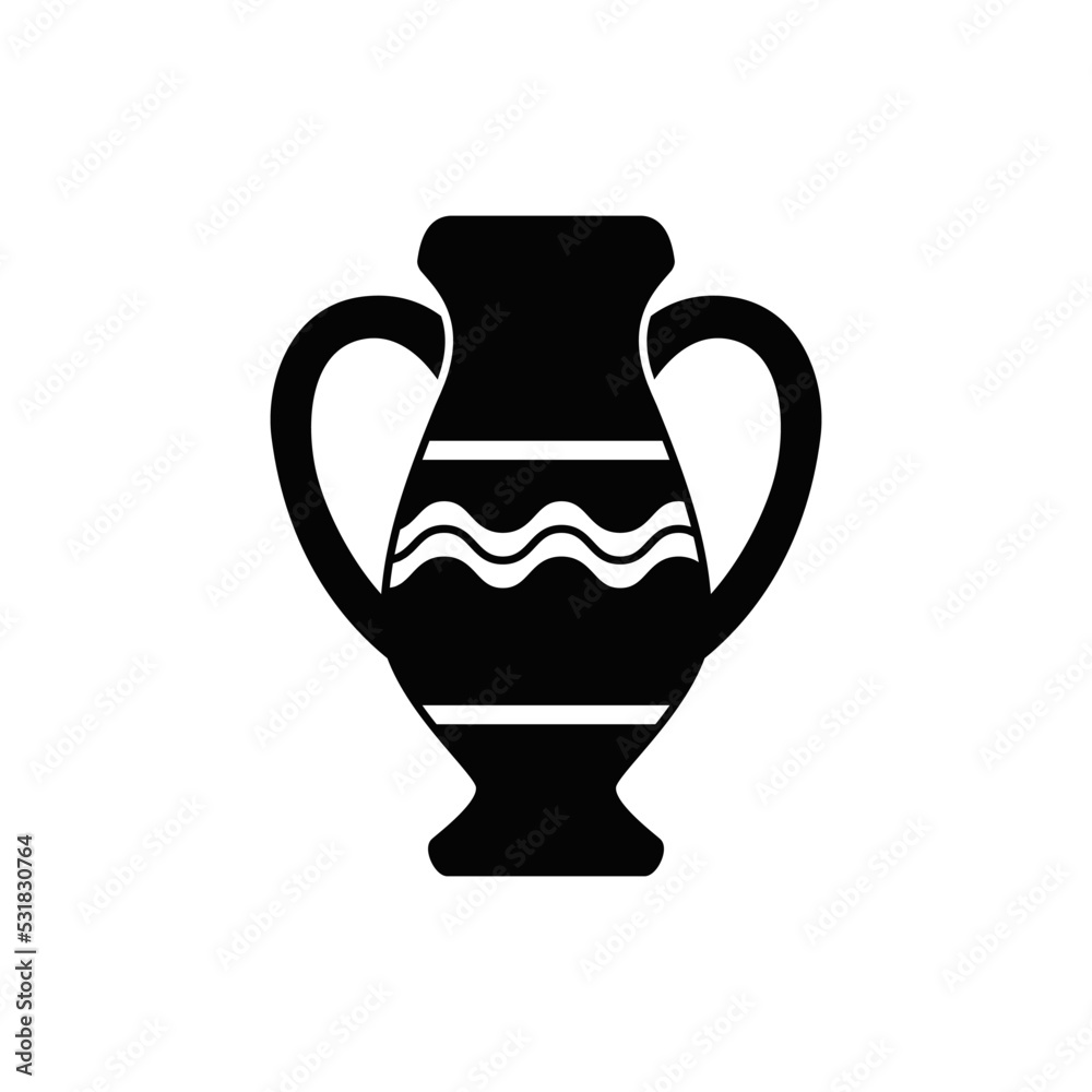 Interior jar icon in black flat glyph, filled style isolated on white background