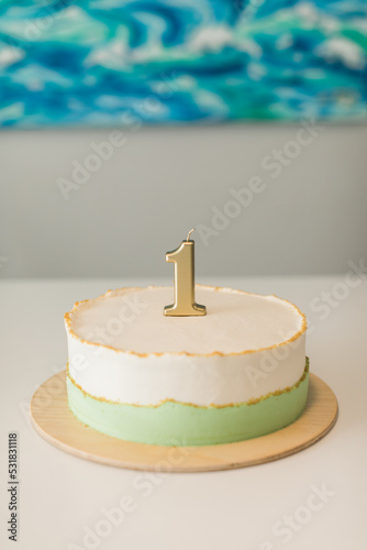 First Birthday Cake with Candle one