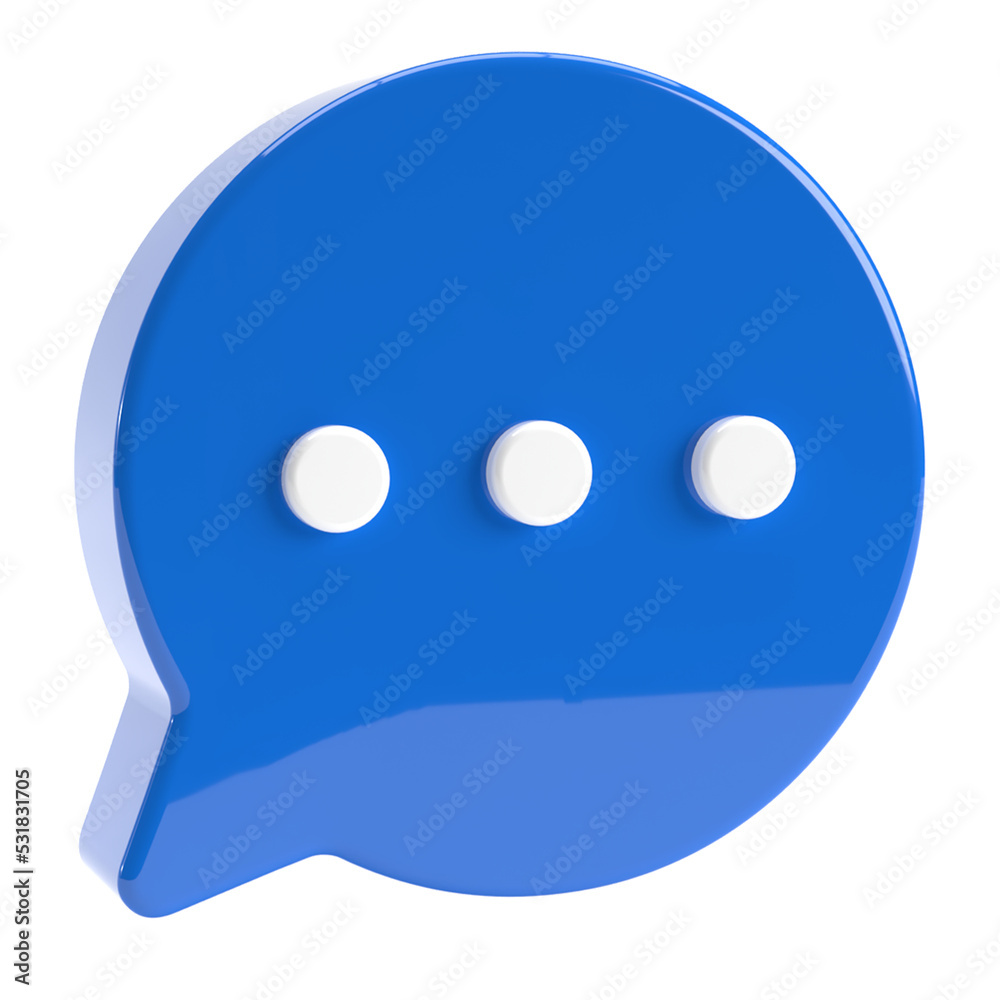 Chat bubble icon isolated 3d rendering Chat bubble icon isolated 3d rendering