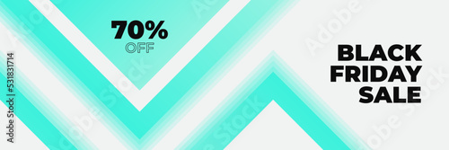 Black friday sale discounts shiny banner on white background.