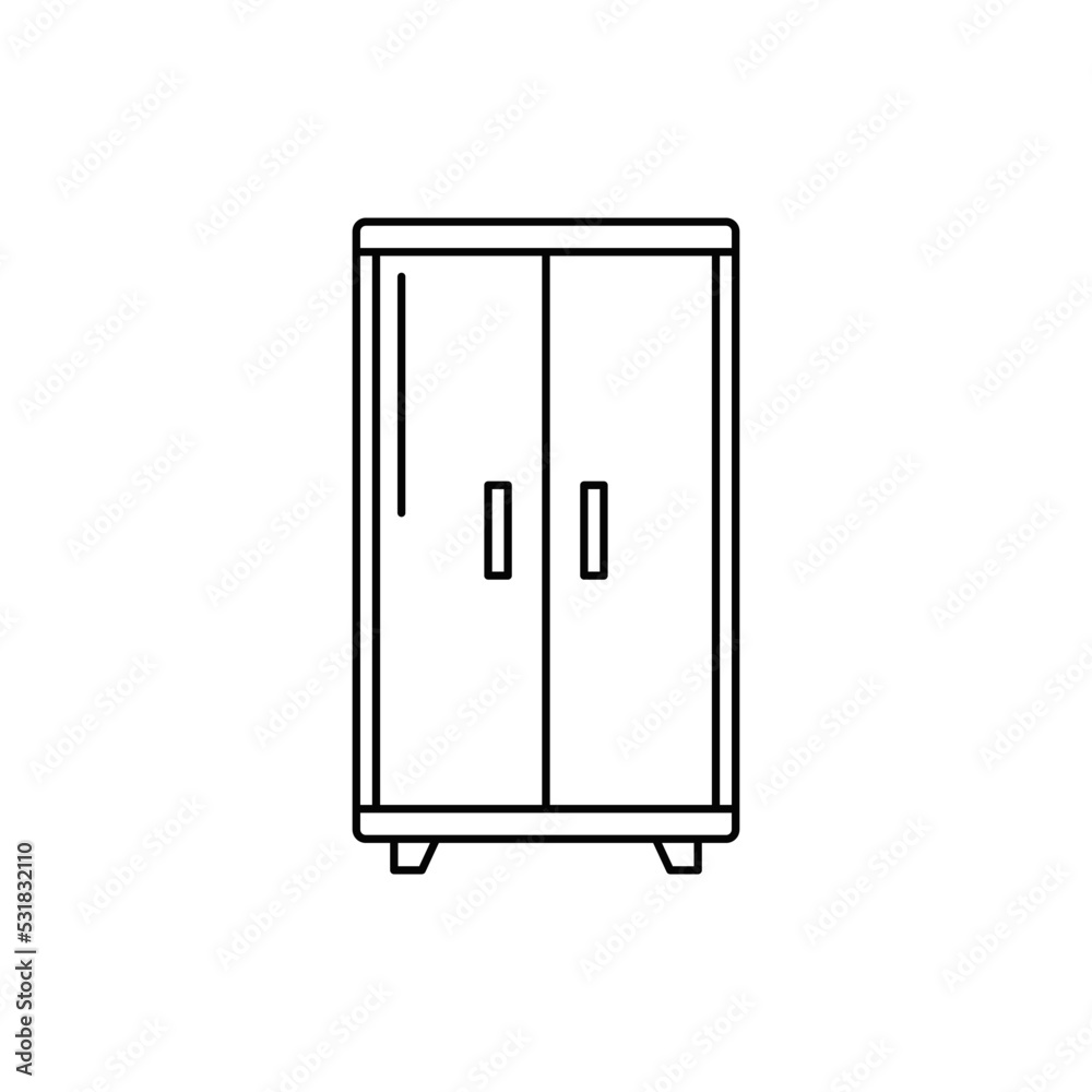 Cabinet icon in line style icon, isolated on white background Cabinet icon in line style icon, isolated on white background