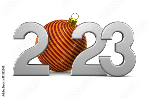 2023 new year on white back...