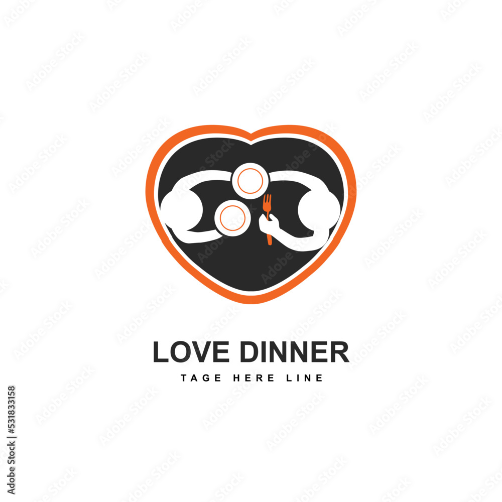 Φωτογραφία love dinner logo template vector illustration icon elements