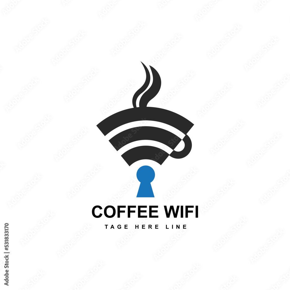 Fotografie Coffee Cup With WiFi Hotspot Logo