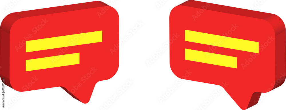 red 3d message or chat icon contains 2 lines of text red 3d message or chat icon contains 2 lines of text