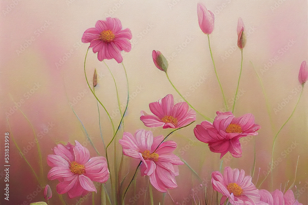 Beautiful color art of flowers background
