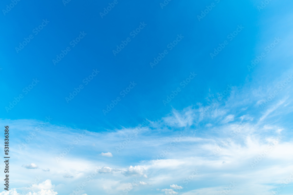 beautiful airatmosphere bright blue sky background abstract clear texture with white clouds.