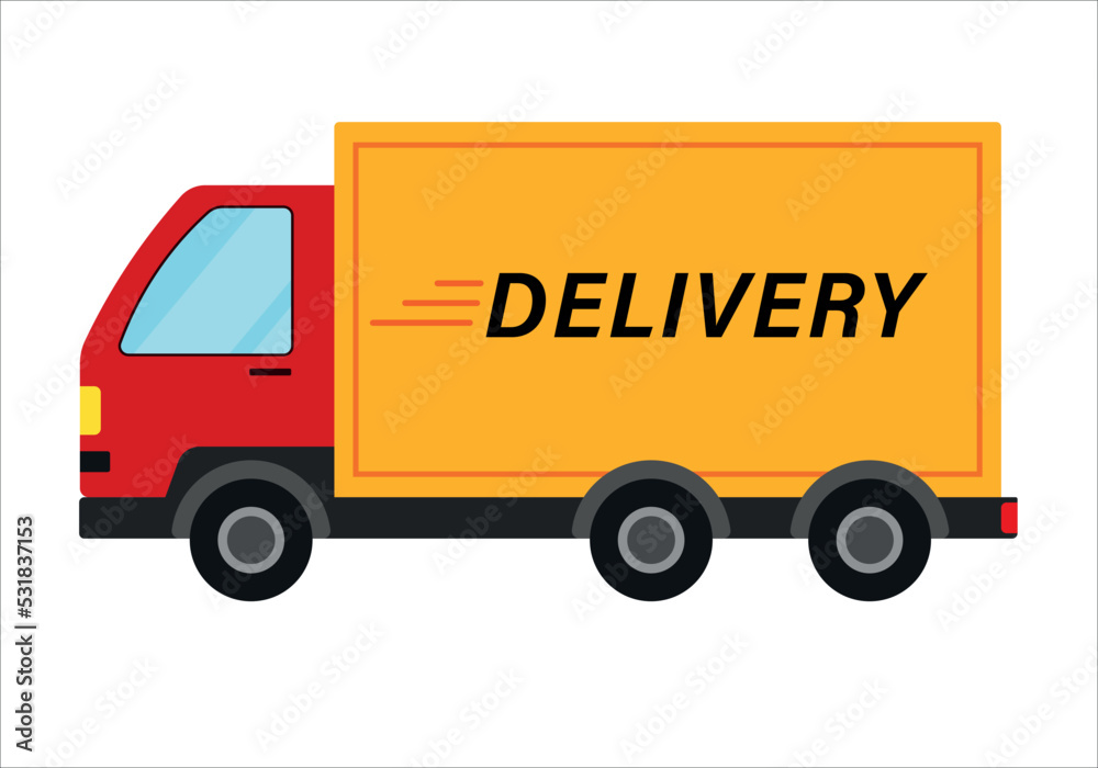 Delivery Truck Icon Clipart in Animated Caartoon Vector Illustration Delivery Truck Icon Clipart in Animated Caartoon Vector Illustration