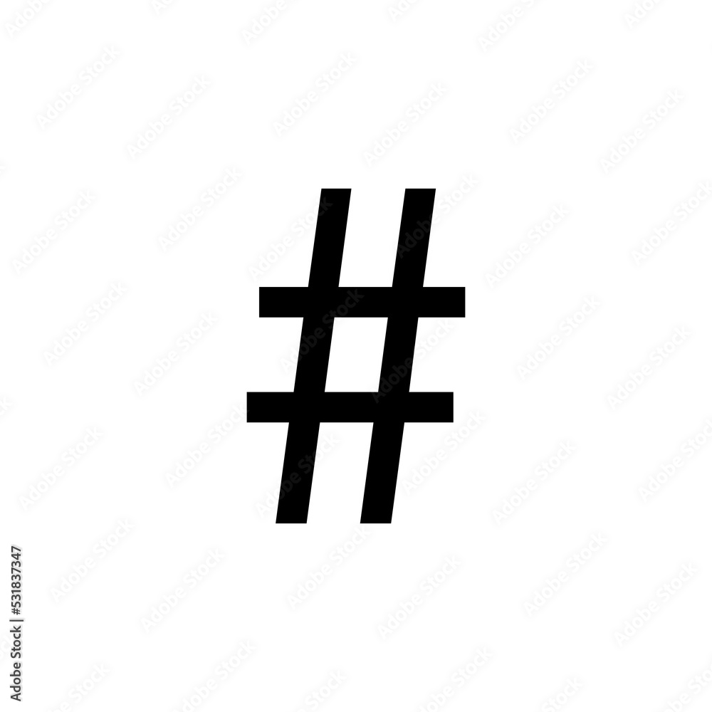 Obraz premium Graphic flat hashtag icon for your design and website
