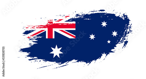 Free hand drawn grunge flag of Australia on isolated white background