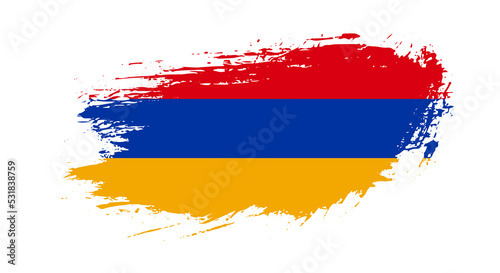 Free hand drawn grunge flag of Armenia on isolated white background