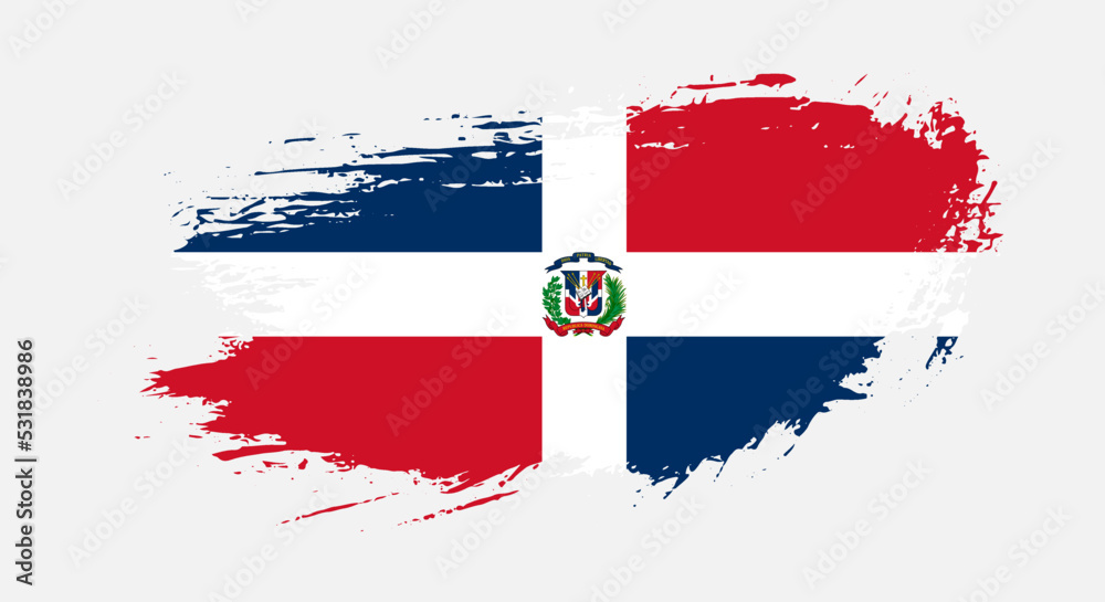 Free hand drawn grunge flag of Dominican Republic on isolated white background Free hand drawn grunge flag of Dominican Republic on isolated white background