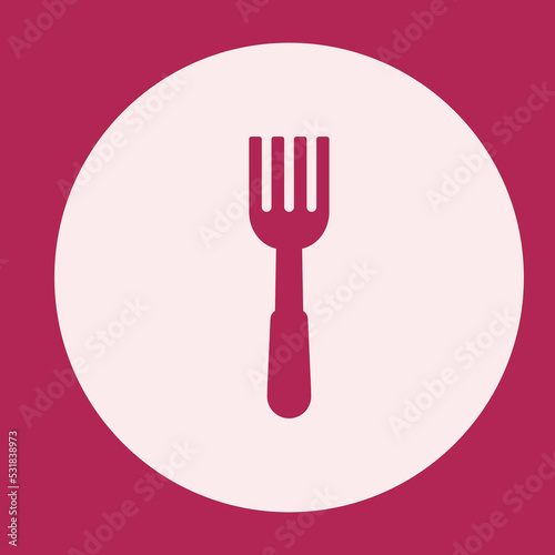 fork icon bold glyph with round background for social media highlight