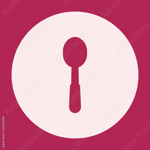 spoon icon bold glyph with round background for social media highlight